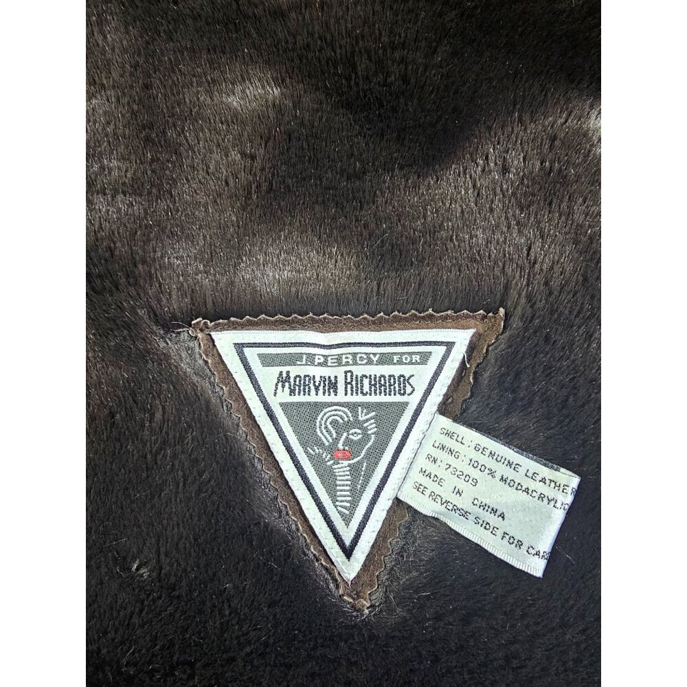 Vintage J Percy for Marvin Richards Women Brown Suede Faux Fur Parka Sz XL 3158 - Picture 8 of 16